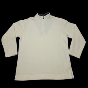 Catalina VTG Quarter Zip Fleece Pullover Cream Off White Sz M